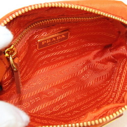 Prada Pouch 1N0339 Orange Nylon Women's Triangle PRADA