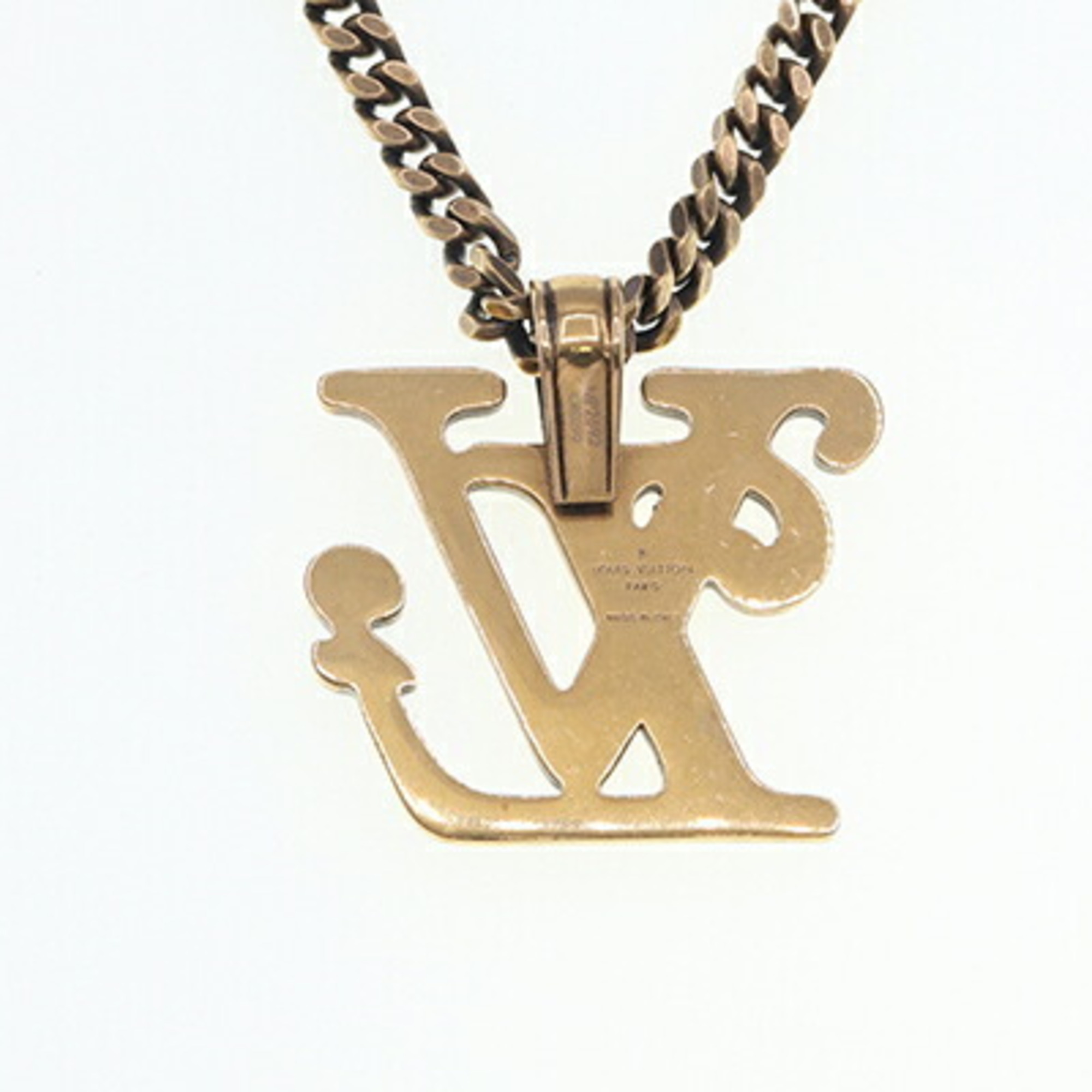 Louis Vuitton Necklace NIGO Collaboration Collier Squared LV MP2692 Gold Metal Men's Women's LOUIS VUITTON