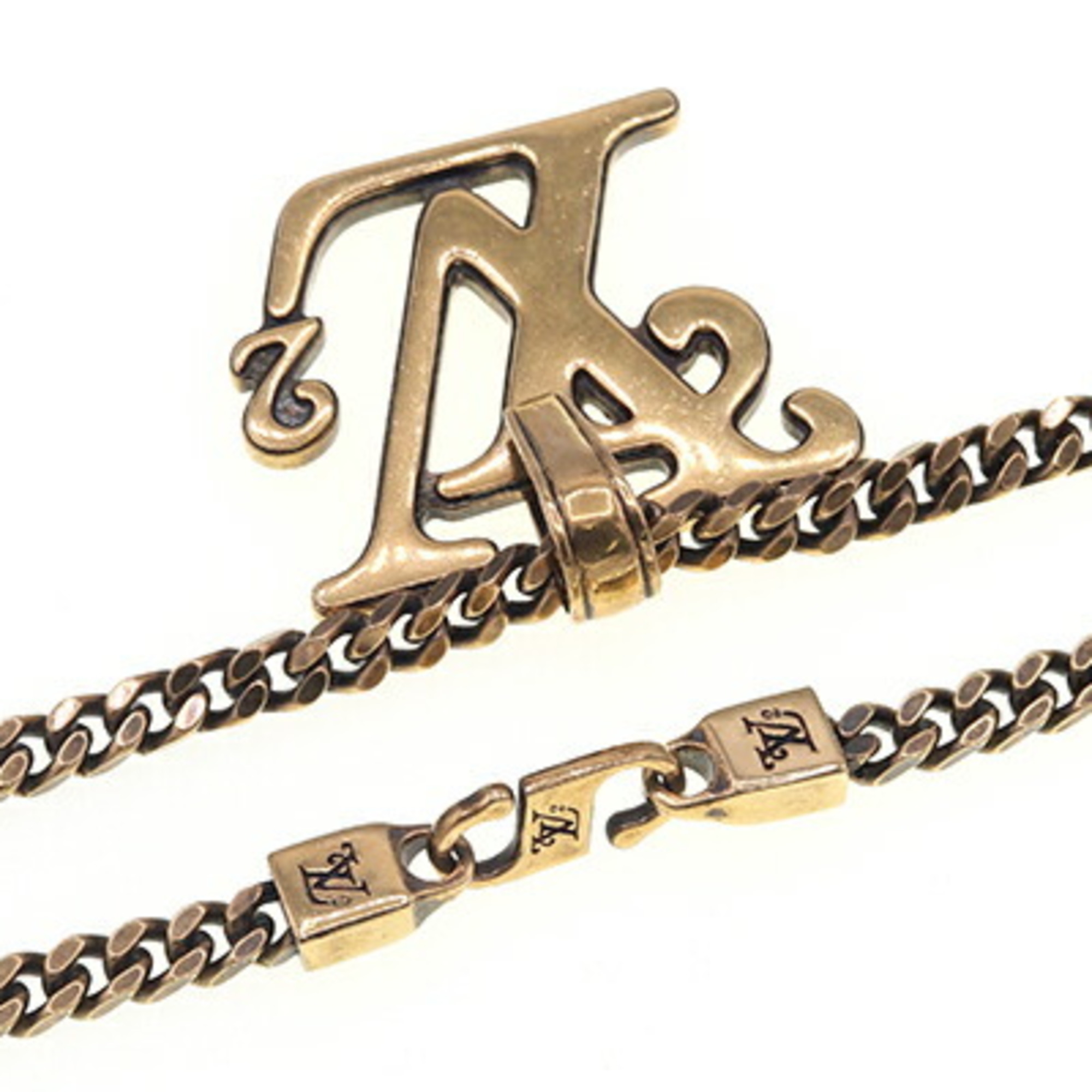 Louis Vuitton Necklace NIGO Collaboration Collier Squared LV MP2692 Gold Metal Men's Women's LOUIS VUITTON