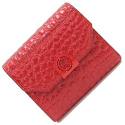 Christian Louboutin Tri-fold Wallet Elisa Compact 3205082 Red Leather Women's