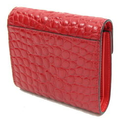 Christian Louboutin Tri-fold Wallet Elisa Compact 3205082 Red Leather Women's