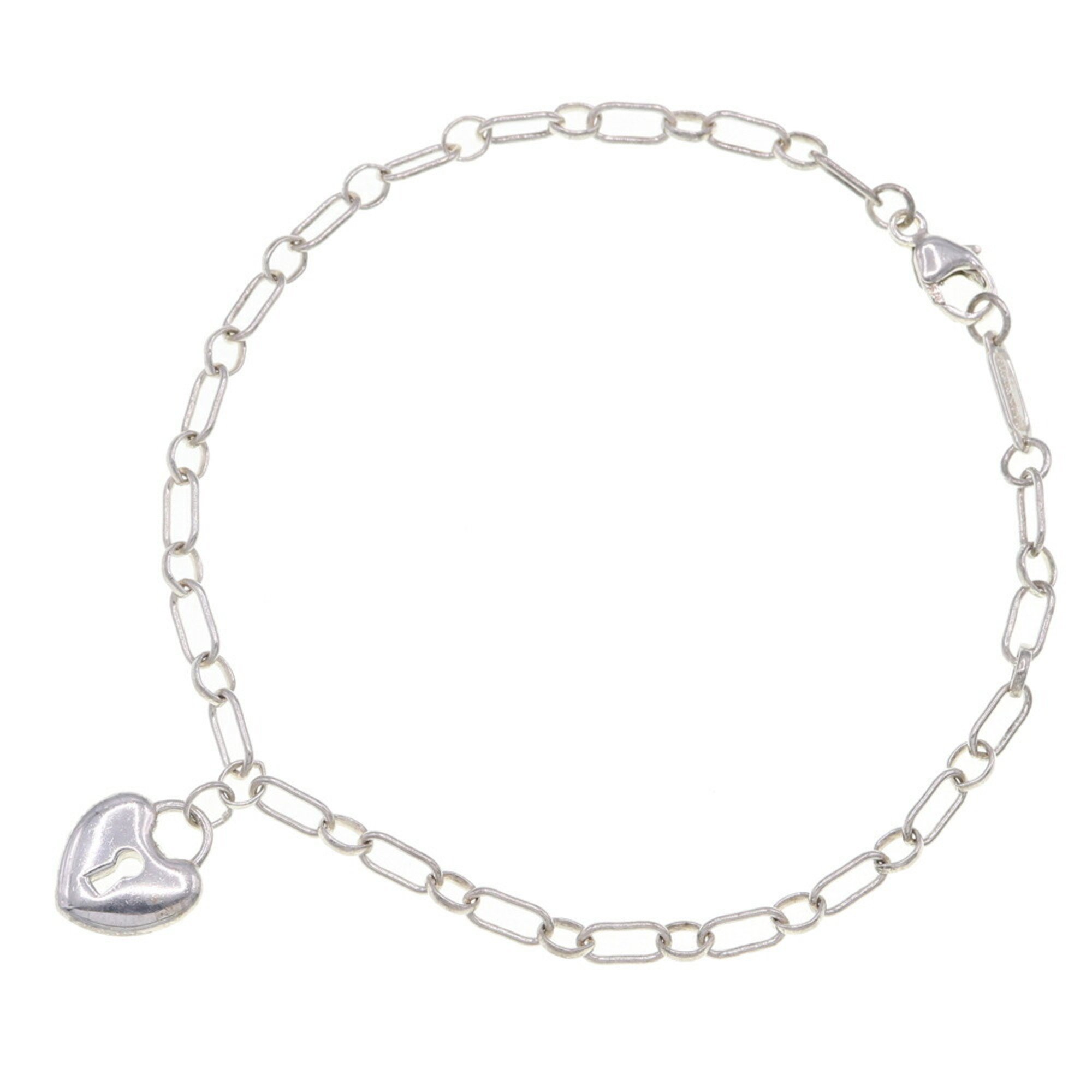 Tiffany Bracelet Heart Lock SV Sterling Silver 925 Bangle Women's TIFFANY&CO