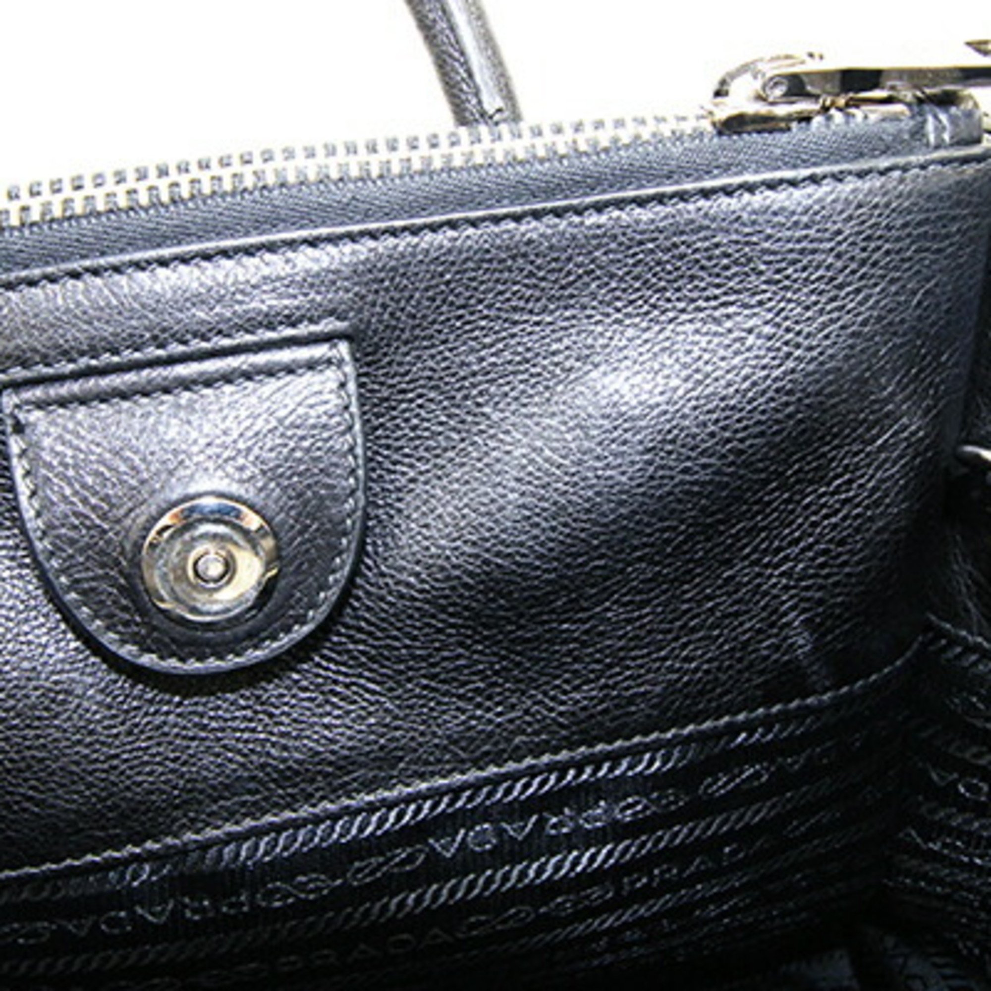 Prada handbag with bejeweled details B2625O, black leather, studs, black, for women, PRADA