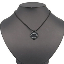 Tiffany Necklace Return to Heart Tag Pendant Black Plastic SV Sterling Silver 925 Choker Women's TIFFANY&CO