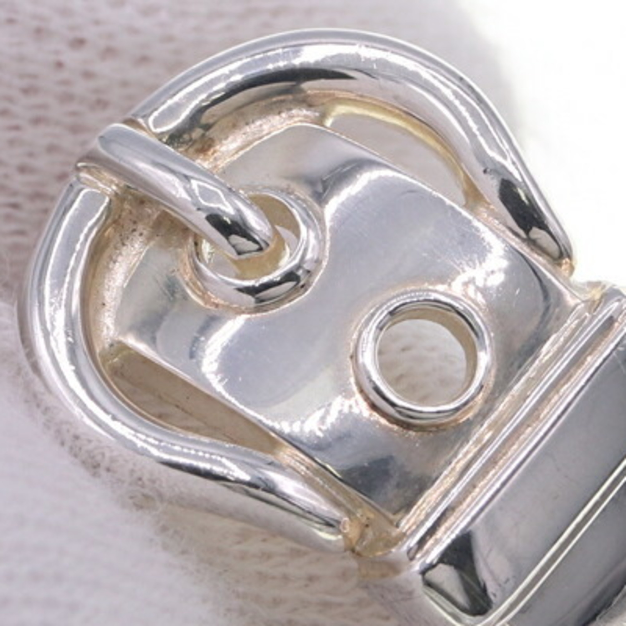 Hermes Ring Bouclesellier Sterling Silver 925 Size 13.5 Belt Motif HERMES