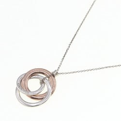 Tiffany Necklace Interlocking Circle Pendant SV Sterling Silver 925 Rubedo Metal Women's TIFFANY & CO