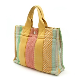 HERMES Hermes Foult Tote PM Bag Handbag Canvas Orange Green Multicolor NY Madison Exclusive