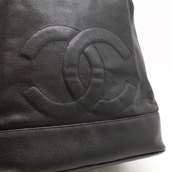 CHANEL Coco Mark Shoulder Bag Caviar Skin Leather Black