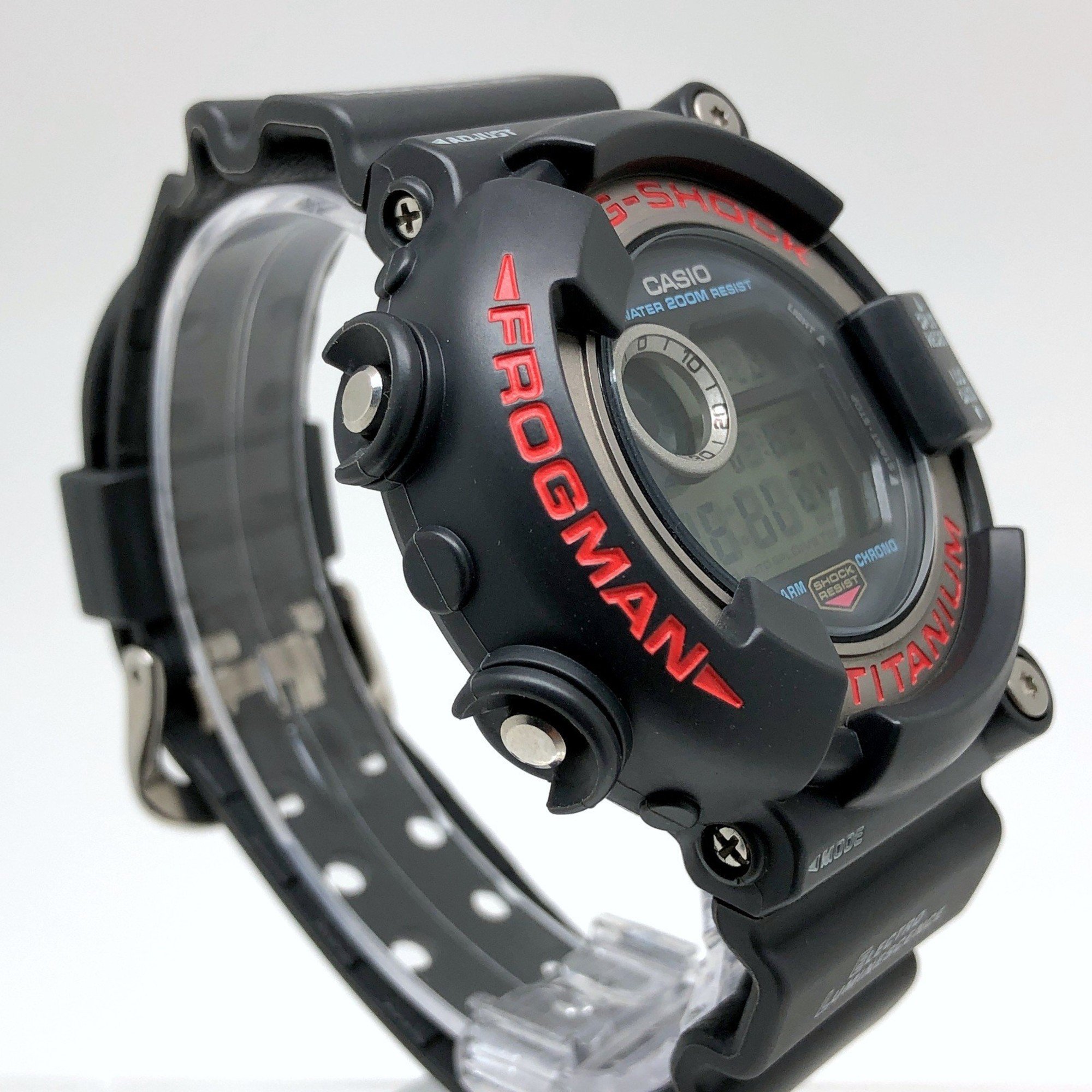 G-SHOCK CASIO Watch DW-8200-1A FROGMAN 2nd Generation Frogman Titanium Case EL Backlight Red Dark Gray Released June 1995 Mikunigaoka Store ITBYAKGX1ZY4