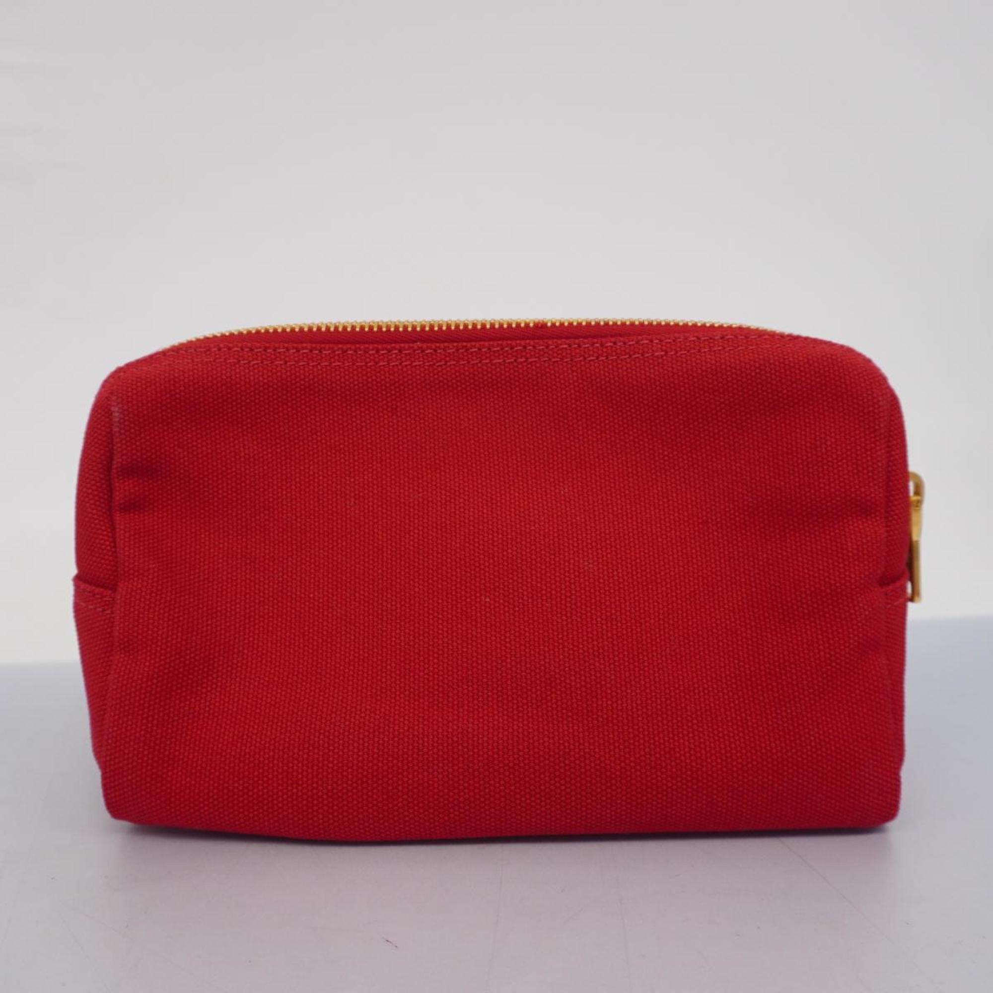 Prada Pouch Canvas Red Women's