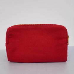 Prada Pouch Canvas Red Women's