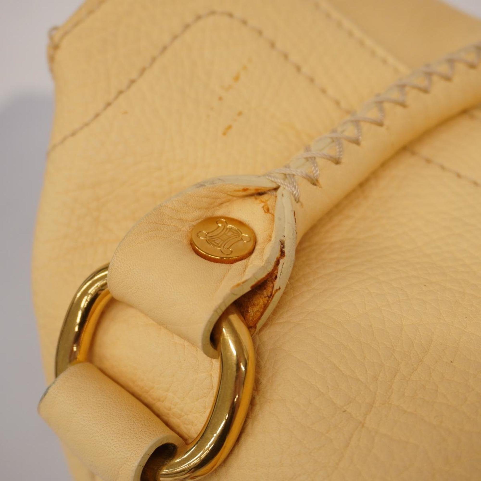 Celine handbag leather cream yellow ladies