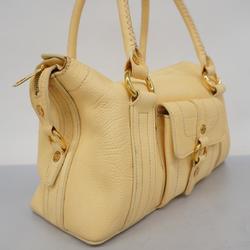 Celine handbag leather cream yellow ladies