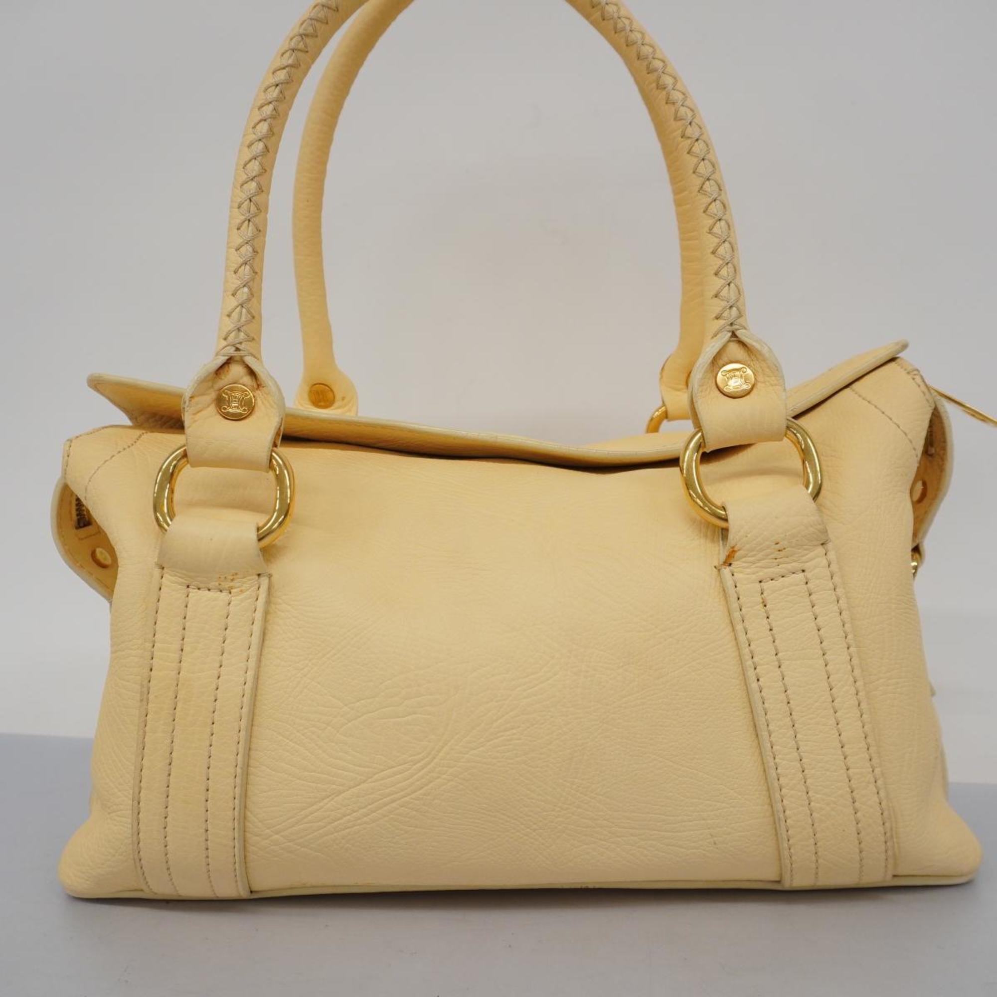 Celine handbag leather cream yellow ladies