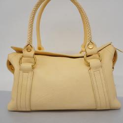 Celine handbag leather cream yellow ladies