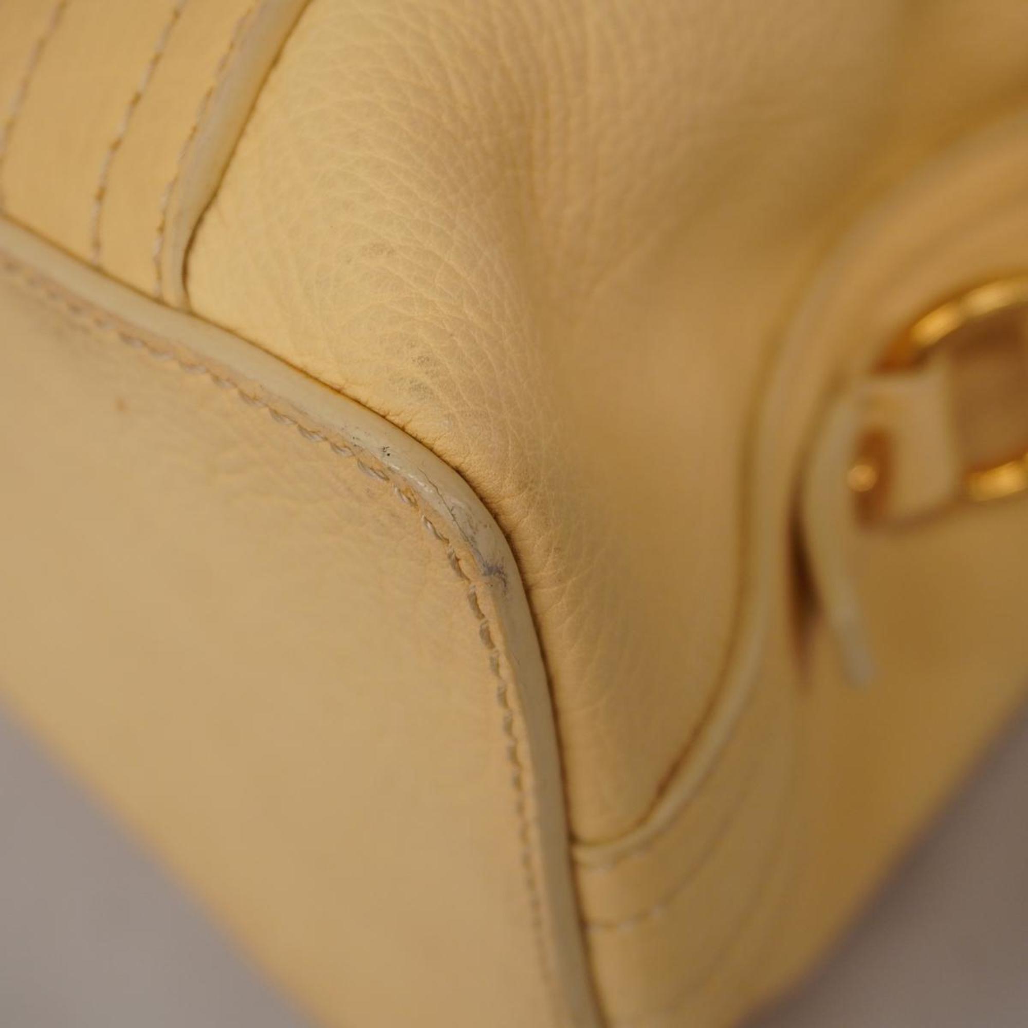 Celine handbag leather cream yellow ladies