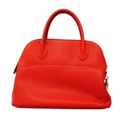 Hermes handbag Bolide 31 X engraved Taurillon Clemence Rouge Pivoine for women