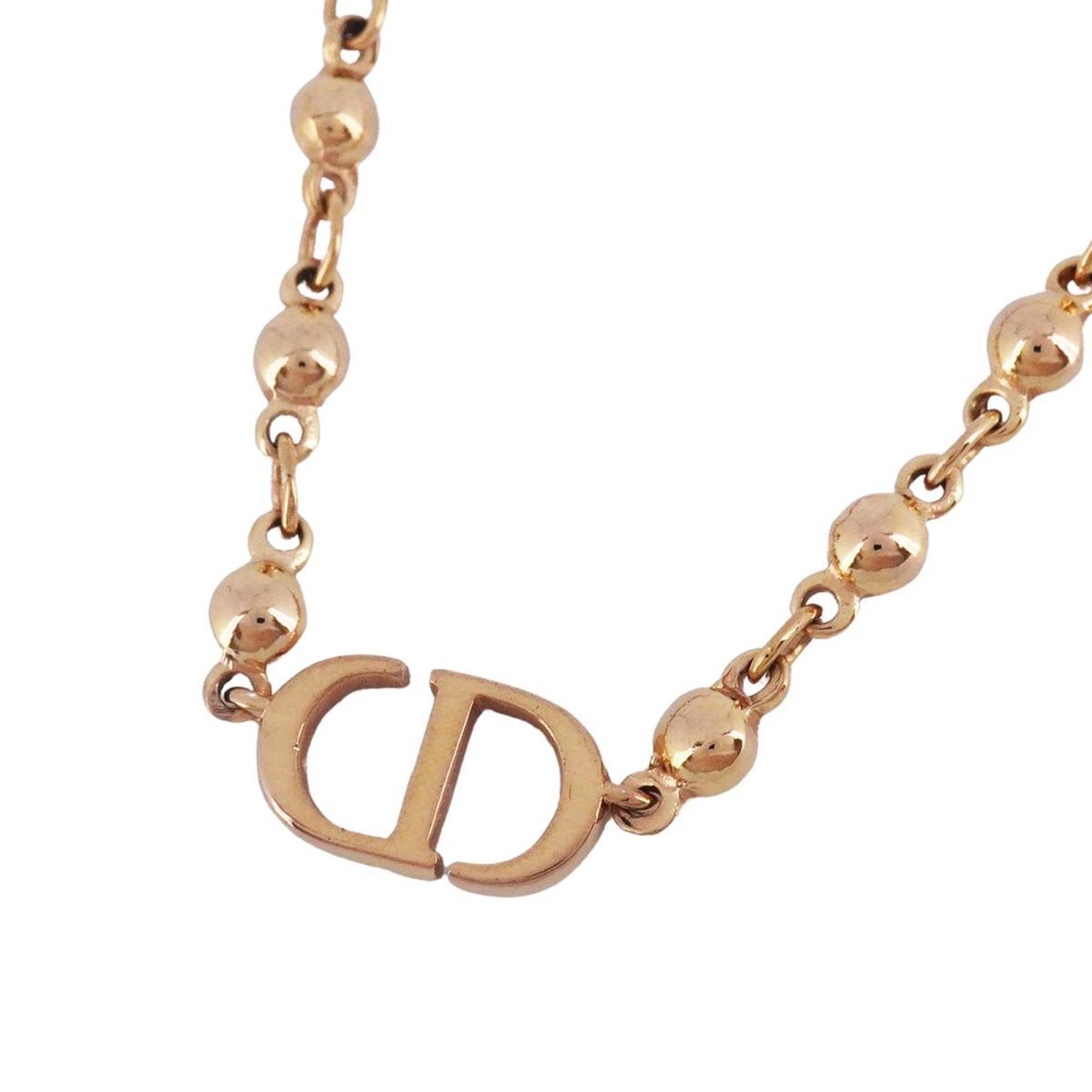 Christian Dior Necklace CD GP Plated Rose Gold Women's