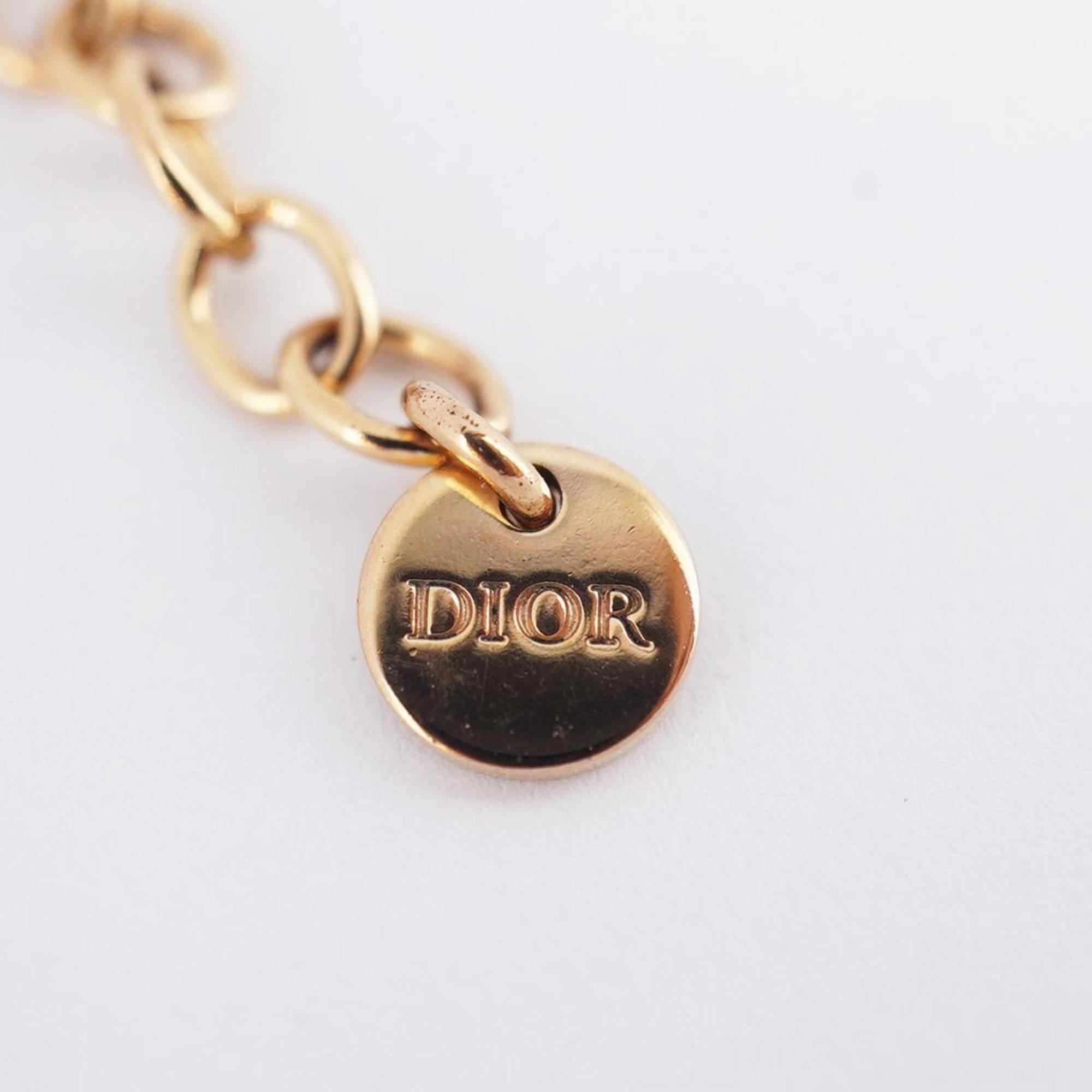 Christian Dior Necklace CD GP Plated Rose Gold Women's