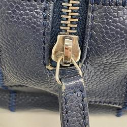 Chanel Shoulder Bag Caviar Skin Navy Women's