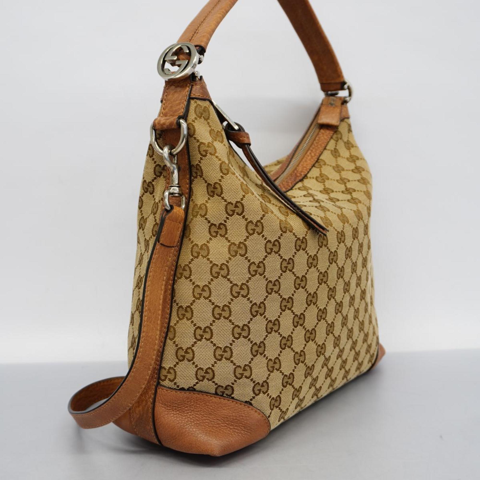 Gucci Shoulder Bag GG Canvas 326514 Beige Light Brown Women's