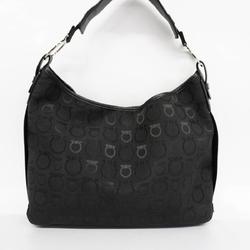 Salvatore Ferragamo Shoulder Bag Gancini Canvas Black Women's