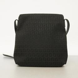 Fendi Zucchino Shoulder Bag in Nylon Canvas Black for Women