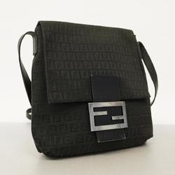 Fendi Zucchino Shoulder Bag in Nylon Canvas Black for Women