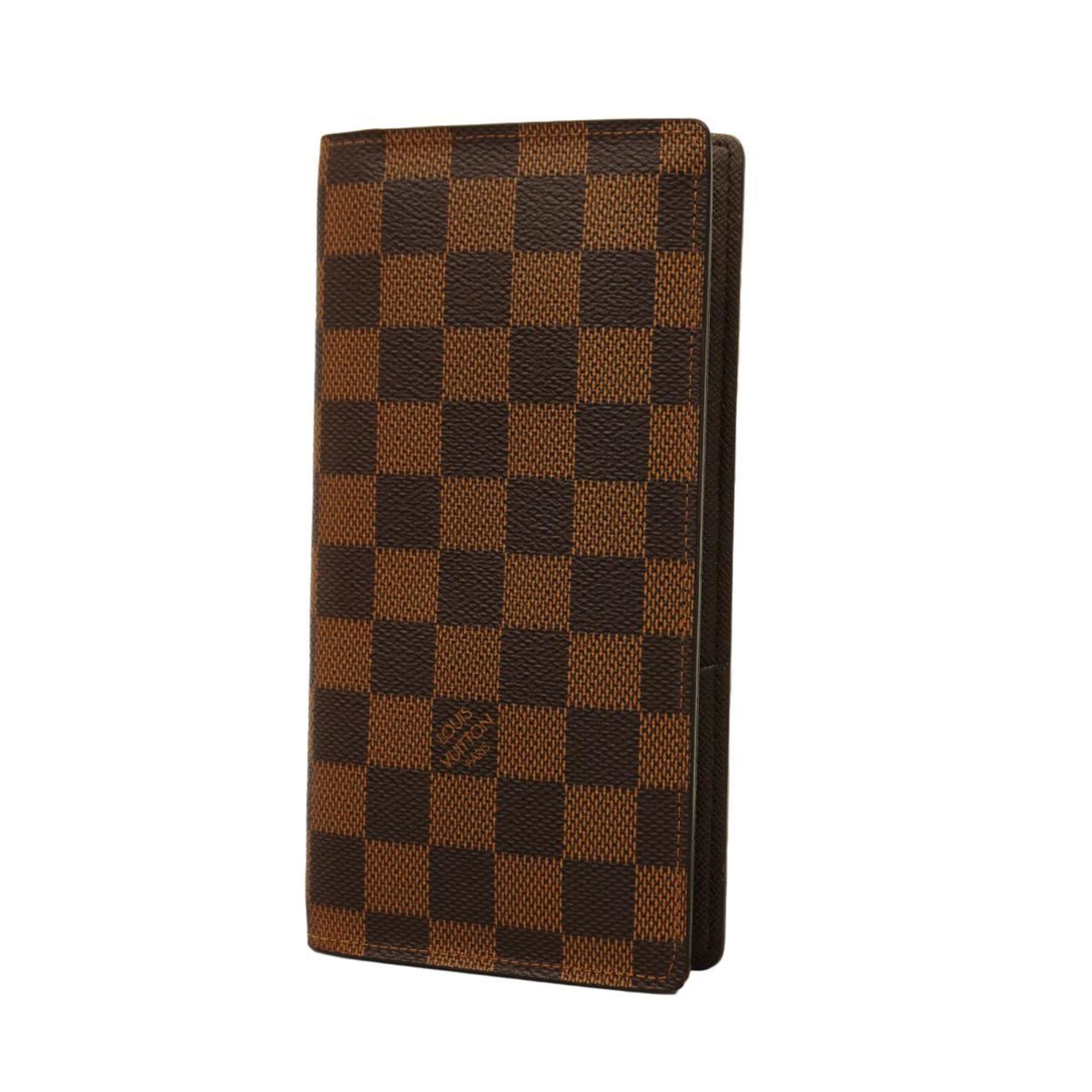 Louis Vuitton Long Wallet Damier Portefeuille Brazza N60017 Ebene Men's