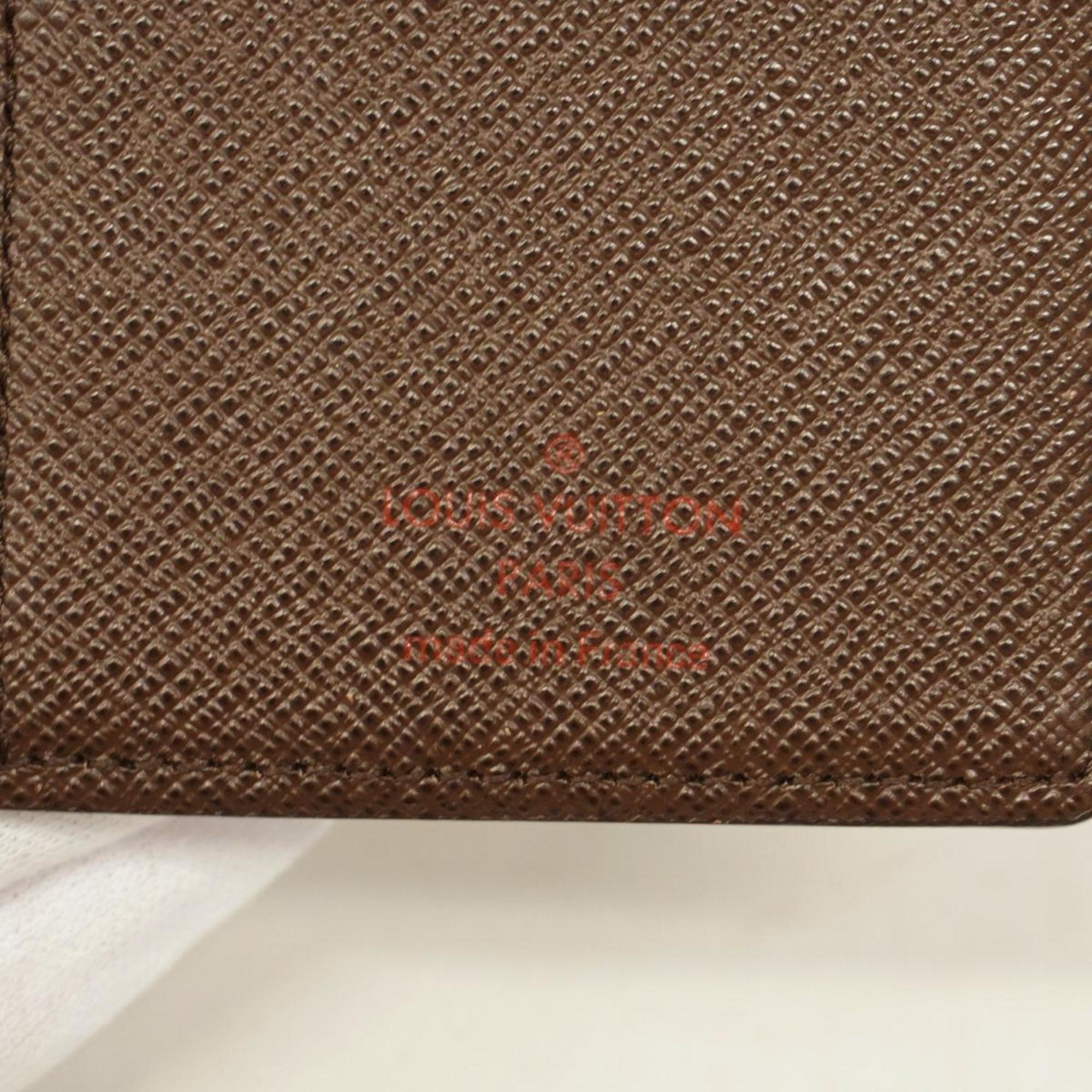 Louis Vuitton Long Wallet Damier Portefeuille Brazza N60017 Ebene Men's