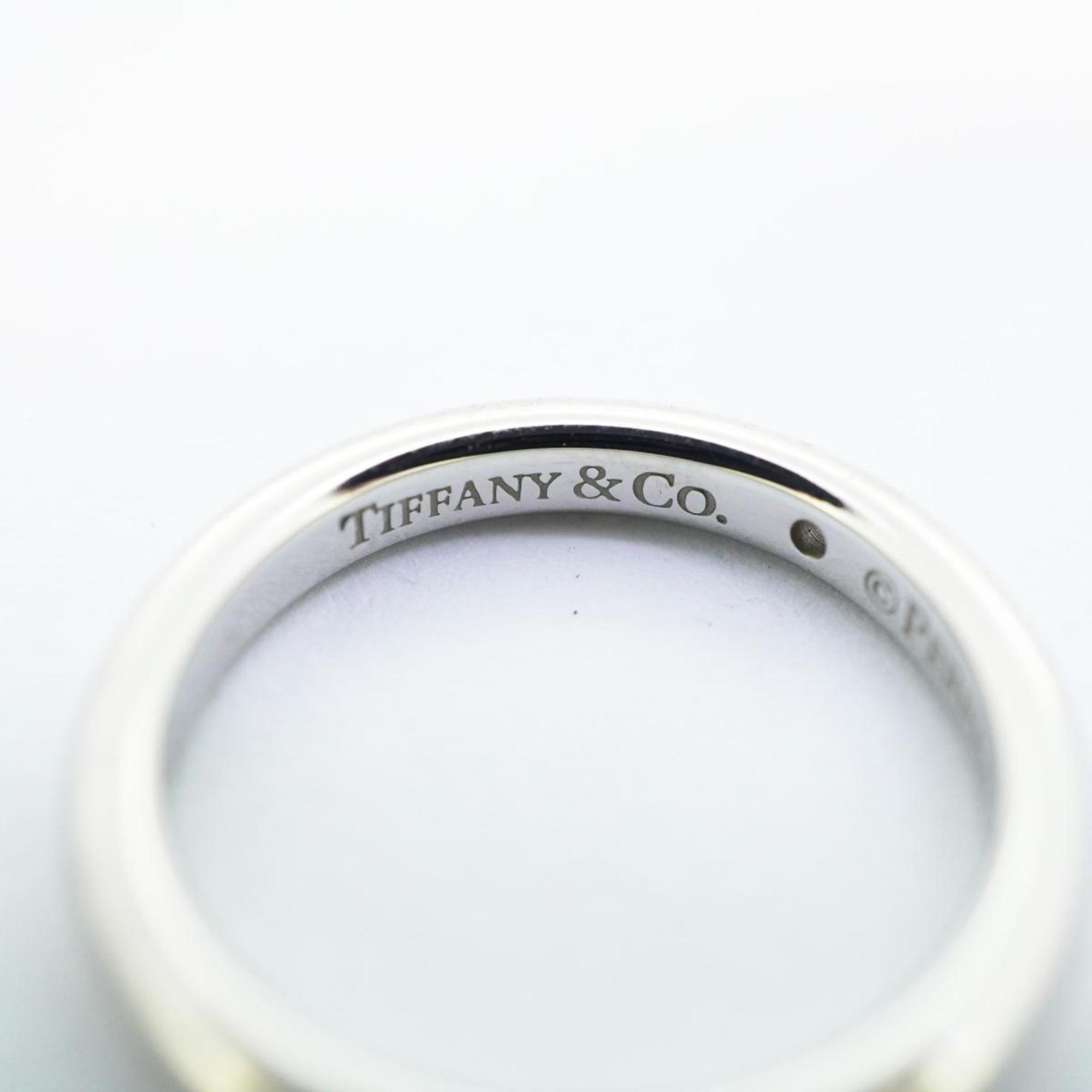 Tiffany Ring Classic Band 1PD Diamond Pt950 Platinum Women's