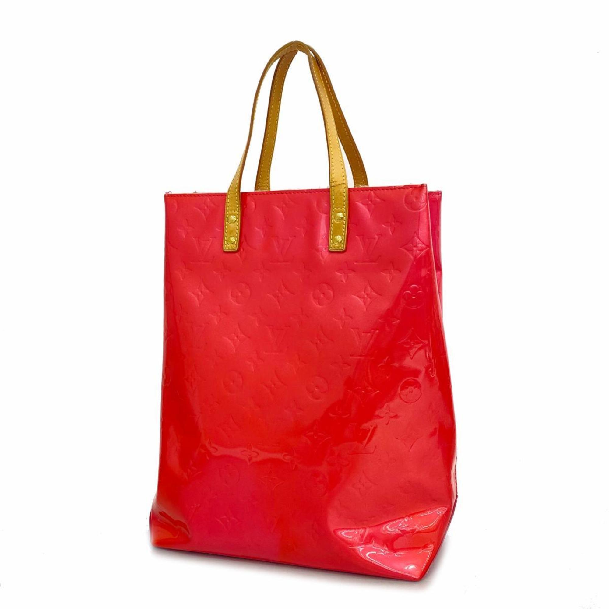 Louis Vuitton Tote Bag Vernis Reed MM M91086 Rouge Ladies