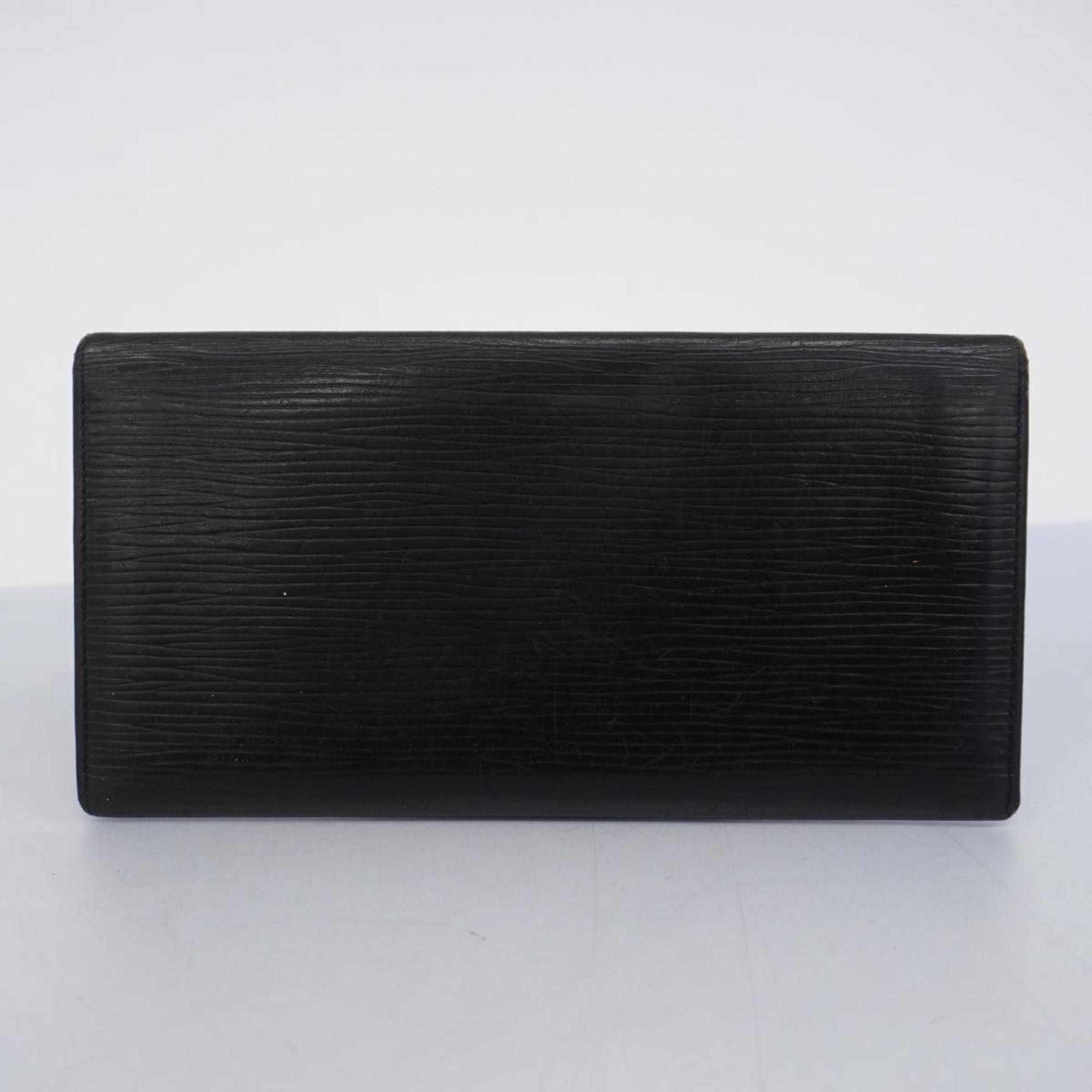 Louis Vuitton Long Wallet Epi Porte En 3 Carte Credit M63602 Noir Men's Women's