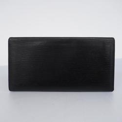 Louis Vuitton Long Wallet Epi Porte En 3 Carte Credit M63602 Noir Men's Women's