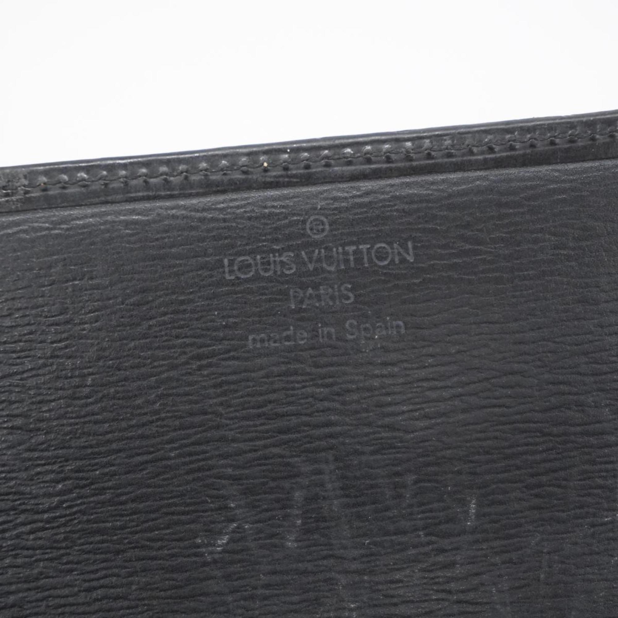 Louis Vuitton Long Wallet Epi Porte En 3 Carte Credit M63602 Noir Men's Women's