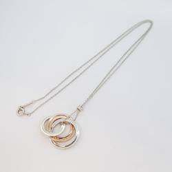 Tiffany Necklace Interlocking Circle 925 Silver Metal Rose Gold Women's