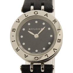 BVLGARI B-zero1 BZ23S Black Dial SS/Leather Strap Women's Quartz Watch