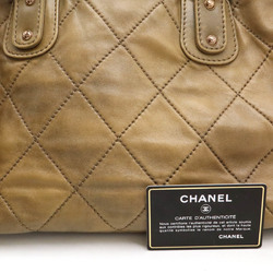 CHANEL Chanel Matelasse Coco Mark Distressed Boston Bag Tote Shoulder Leather Brown