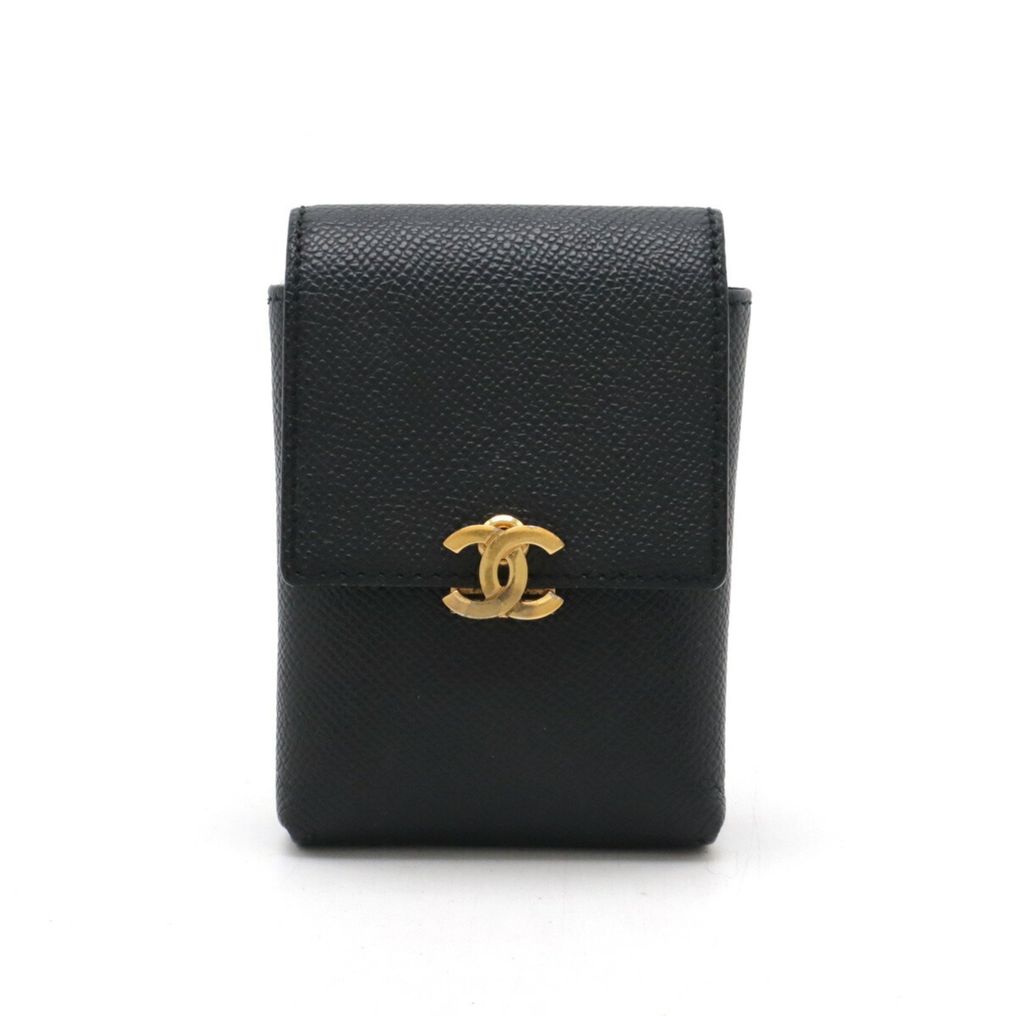 CHANEL Coco Mark iQOS Case, Cigarette Leather, Black