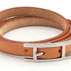 Hermes Bracelet API III Brown Leather 3 Bangle Melt Women's Men's HERMES