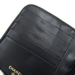 Chanel Bi-fold Wallet Chocolate Bar Black Patent Leather Compact Coco Mark Women's Old Classic CHANEL