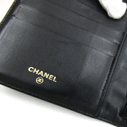 Chanel Bi-fold Wallet Chocolate Bar Black Patent Leather Compact Coco Mark Women's Old Classic CHANEL