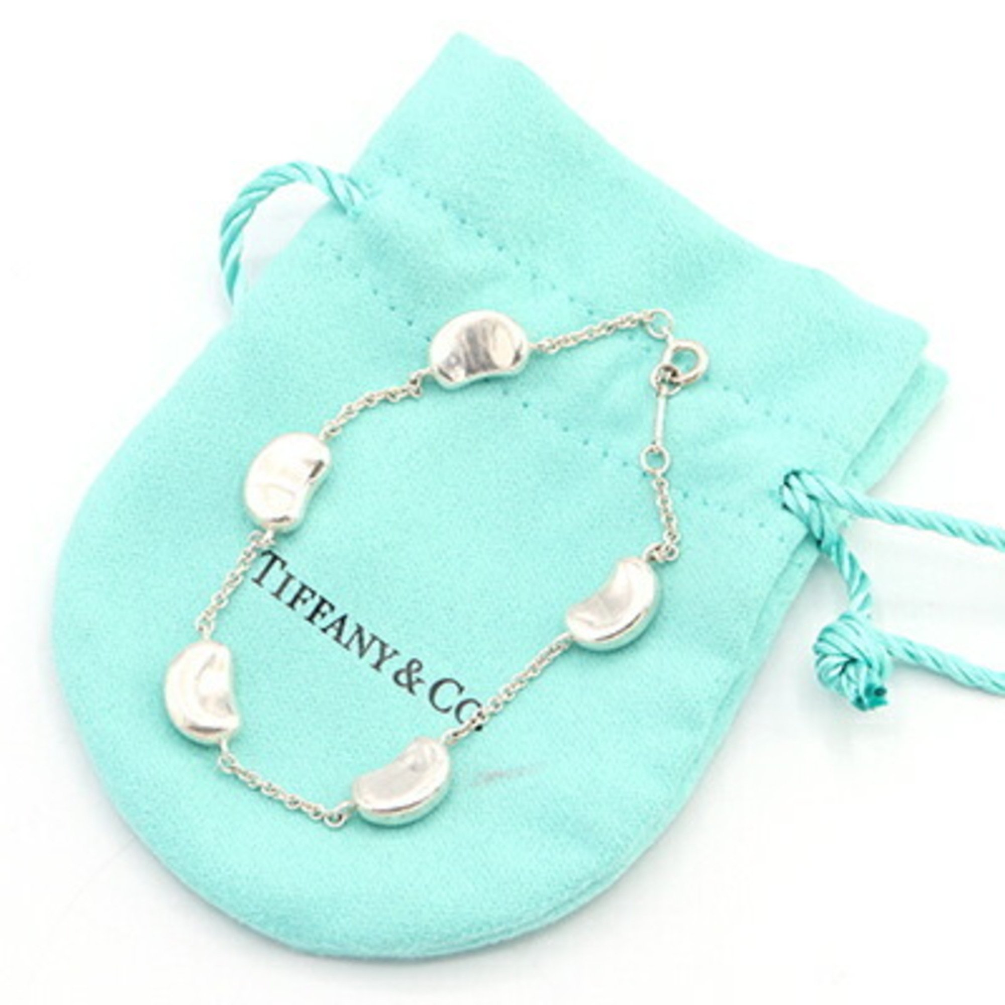 Tiffany Bracelet Elsa Peretti Bean 5 Motif SV Sterling Silver 925 Bangle Women's TIFFANY & CO