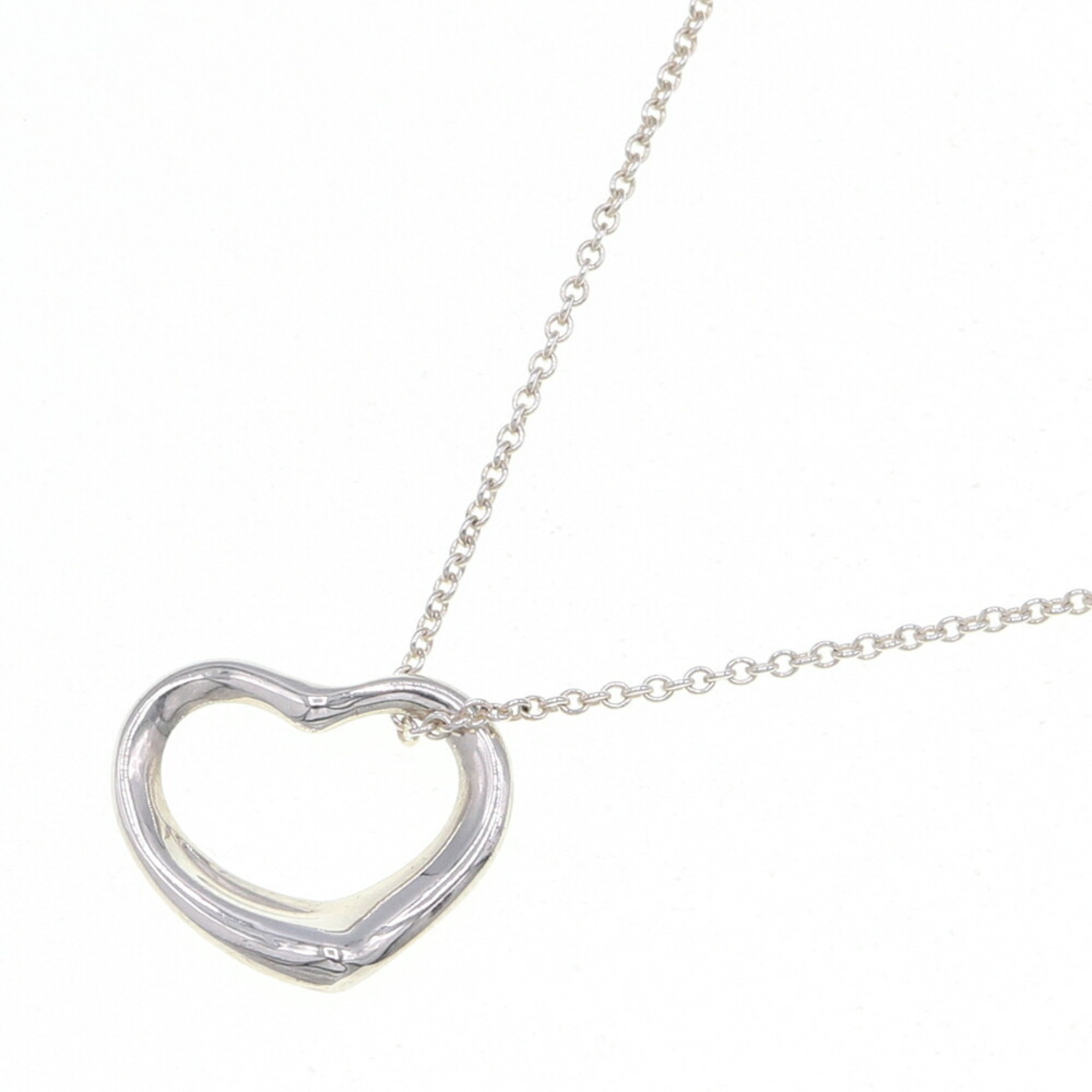 Tiffany Necklace Elsa Peretti Heart SV Sterling Silver 925 Pendant Choker Women's TIFFANY & CO