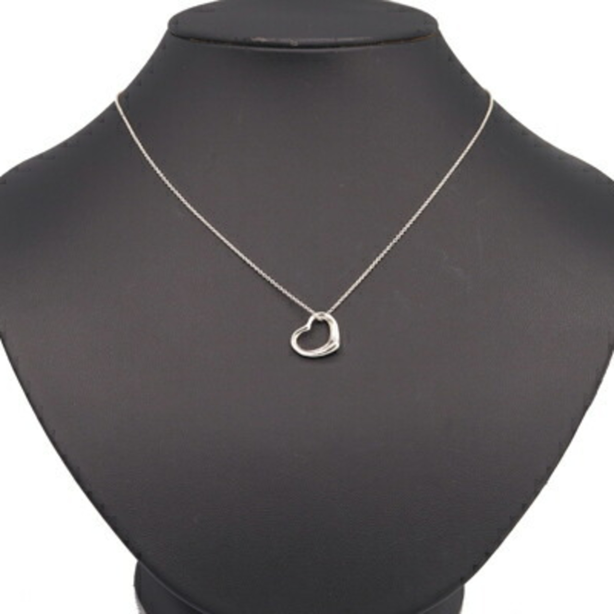 Tiffany Necklace Elsa Peretti Heart SV Sterling Silver 925 Pendant Choker Women's TIFFANY & CO