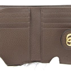 Gucci Bi-fold Wallet Oahudia Card Case 725662 Beige Brown PVC Leather Compact GG Marmont Shelly Double G Women's GUCCI