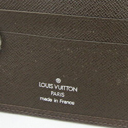 Louis Vuitton Bi-fold Wallet Taiga Porto 3 Cult Credit M30458 Grisli Compact Dark Brown Men's LOUIS VUITTON