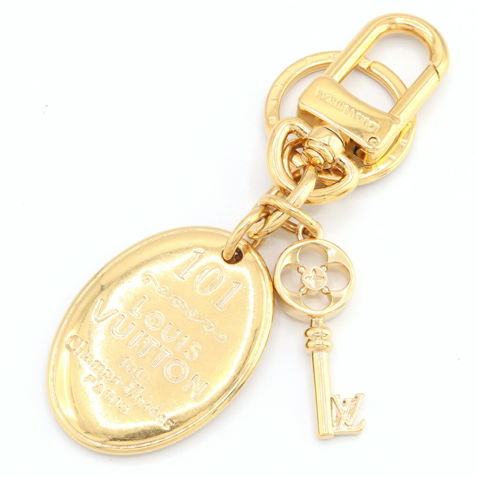 Louis Vuitton Keychain Portocle Maison M65086 Gold Metal Key Ring Bag Charm Women Men LOUIS VUITTON