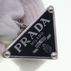 Prada Necklace Triangle Symbol Pendant 1JC826 Black Silver Sterling 925 PRADA