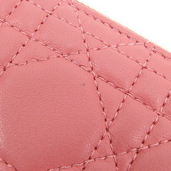 Christian Dior Dior Coin Case Lady S0972ONMJ Pink Leather Purse with Key Hook Women's Cannage Stitch Christian